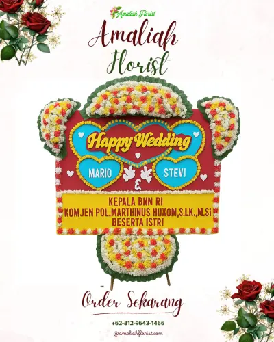 Karangan Papan Bunga Pernikahan di Bojongtugu